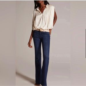 NWT Anthropologie Pilcro Demilune Boot Jeans! Dark blue soft denim high rise 28.